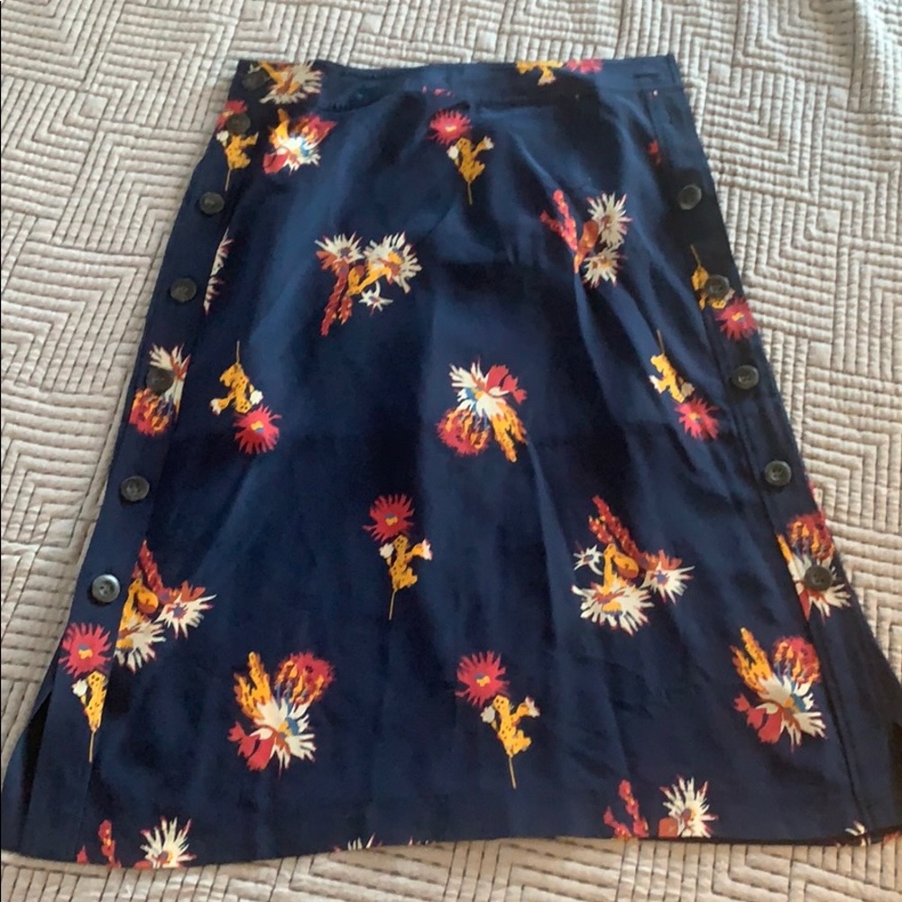 Madewell floral silk skirt